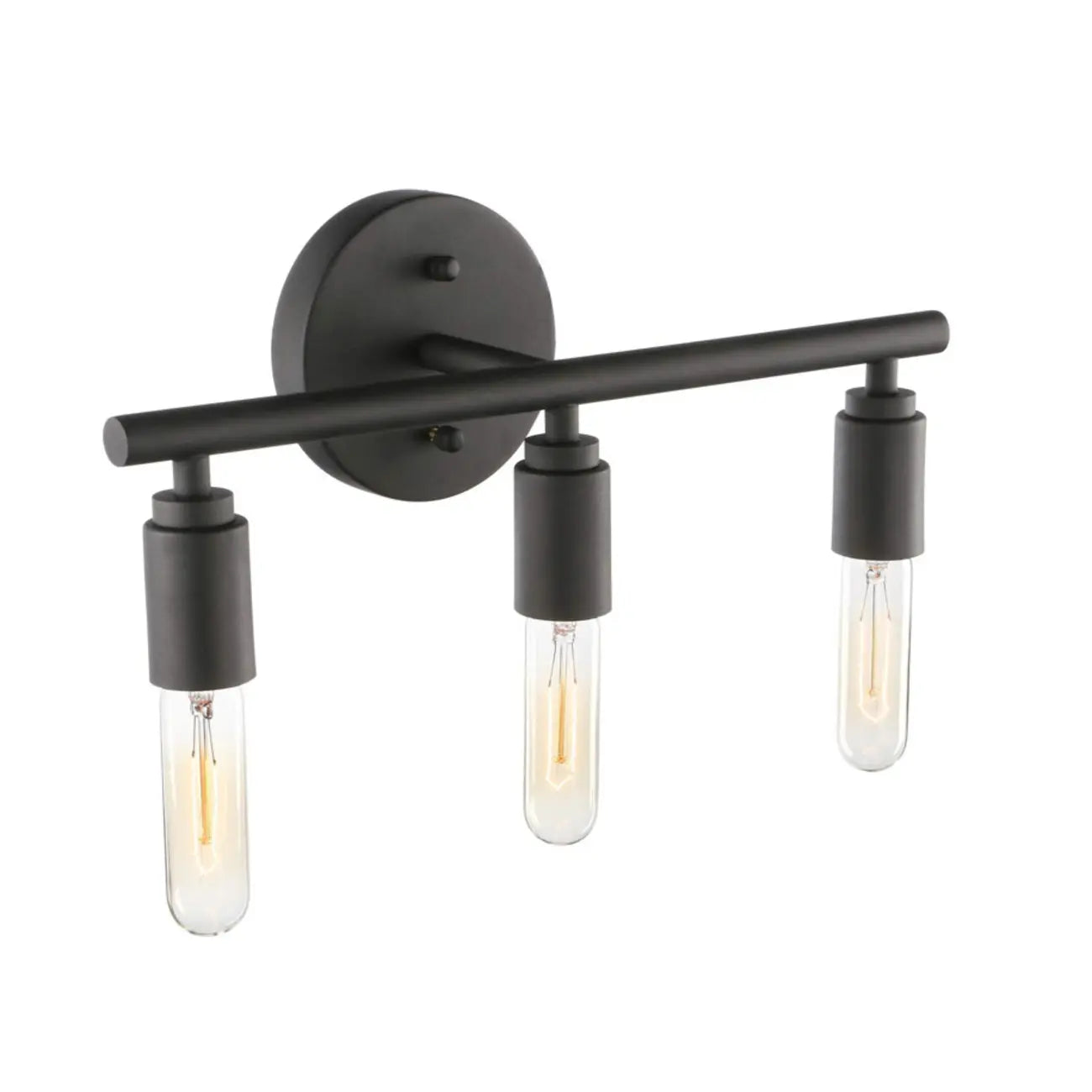 Industrial Black Metal 4-Light Cylinder Vanity Lights