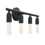 Industrial Black Metal 4-Light Cylinder Vanity Lights