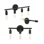 Industrial Black Metal 4-Light Cylinder Vanity Lights