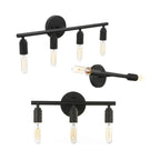 Industrial Black Metal 4-Light Cylinder Vanity Lights