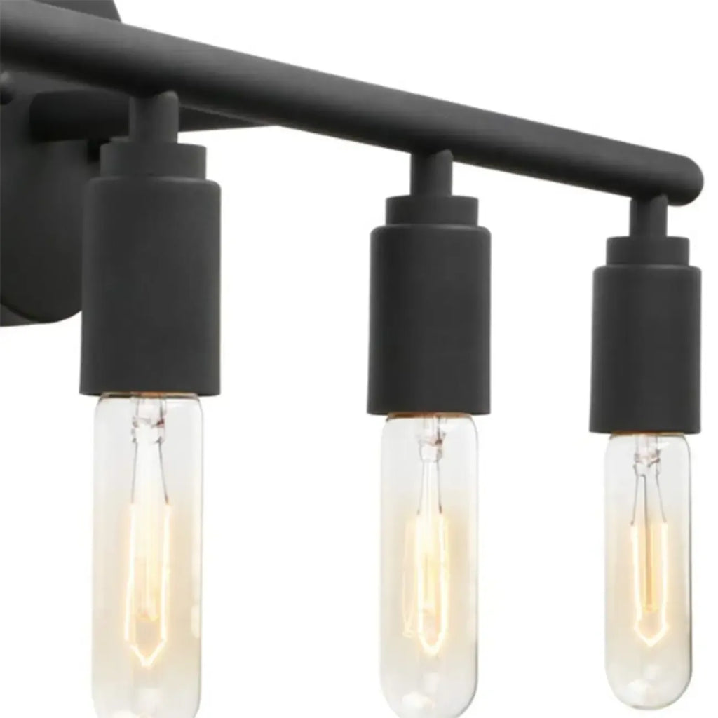 Industrial Black Metal 4-Light Cylinder Vanity Lights