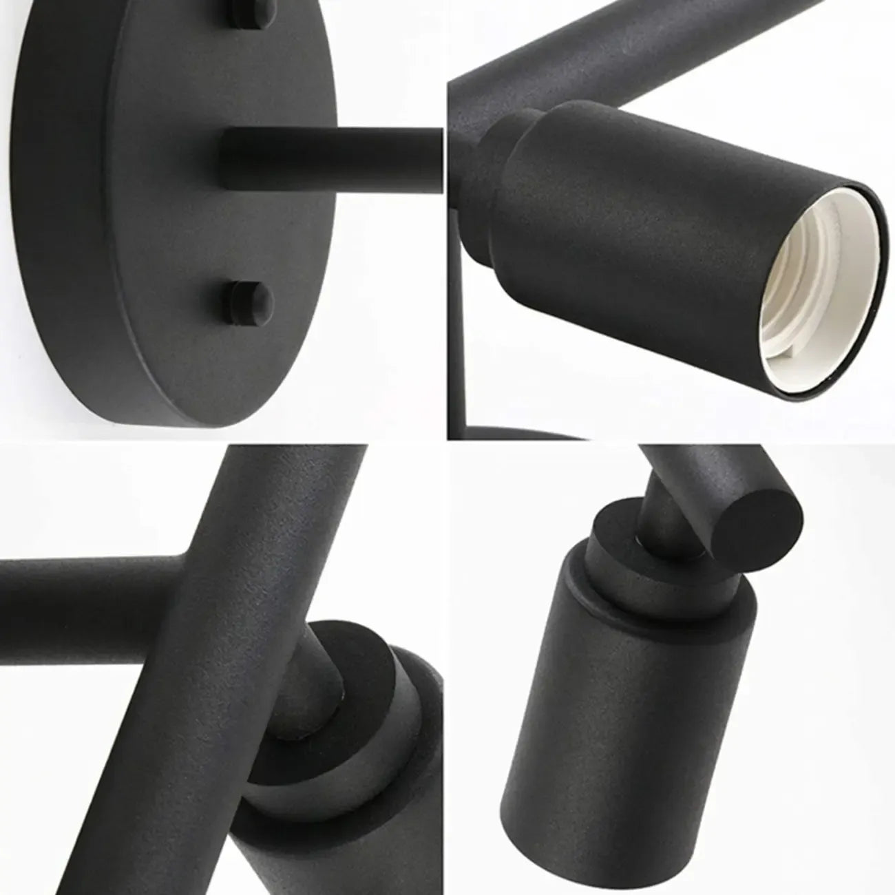 Industrial Black Metal 4-Light Cylinder Vanity Lights