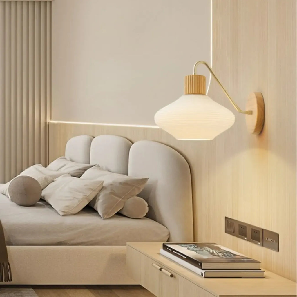 Modern Mini Wall Sconce with Glass Shade for Living Room