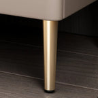 Modern Stone Top Gold Accents Leather 2 Drawer Nightstand