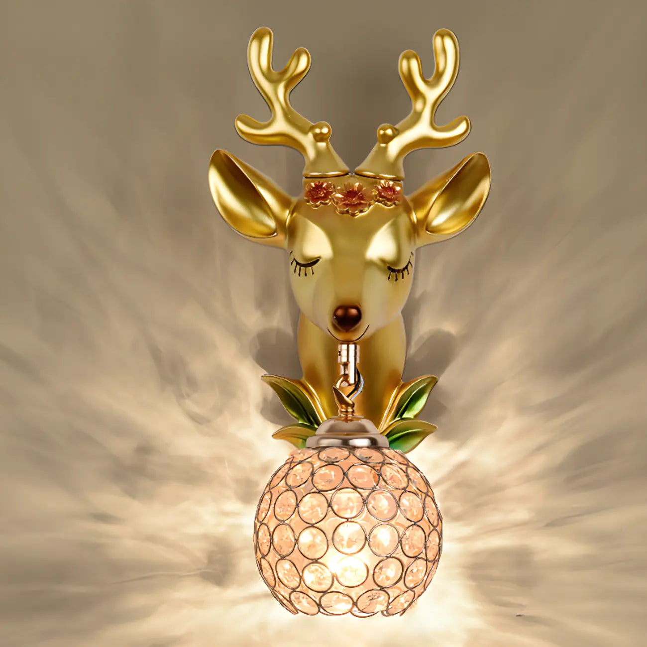 Kids Unicorn Wall Sconce with Crystal Globe for Bedroom