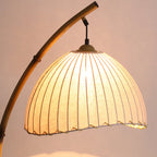 Modern Fabric Dome Metal Arc Floor Lamp Plug-In for Living Room