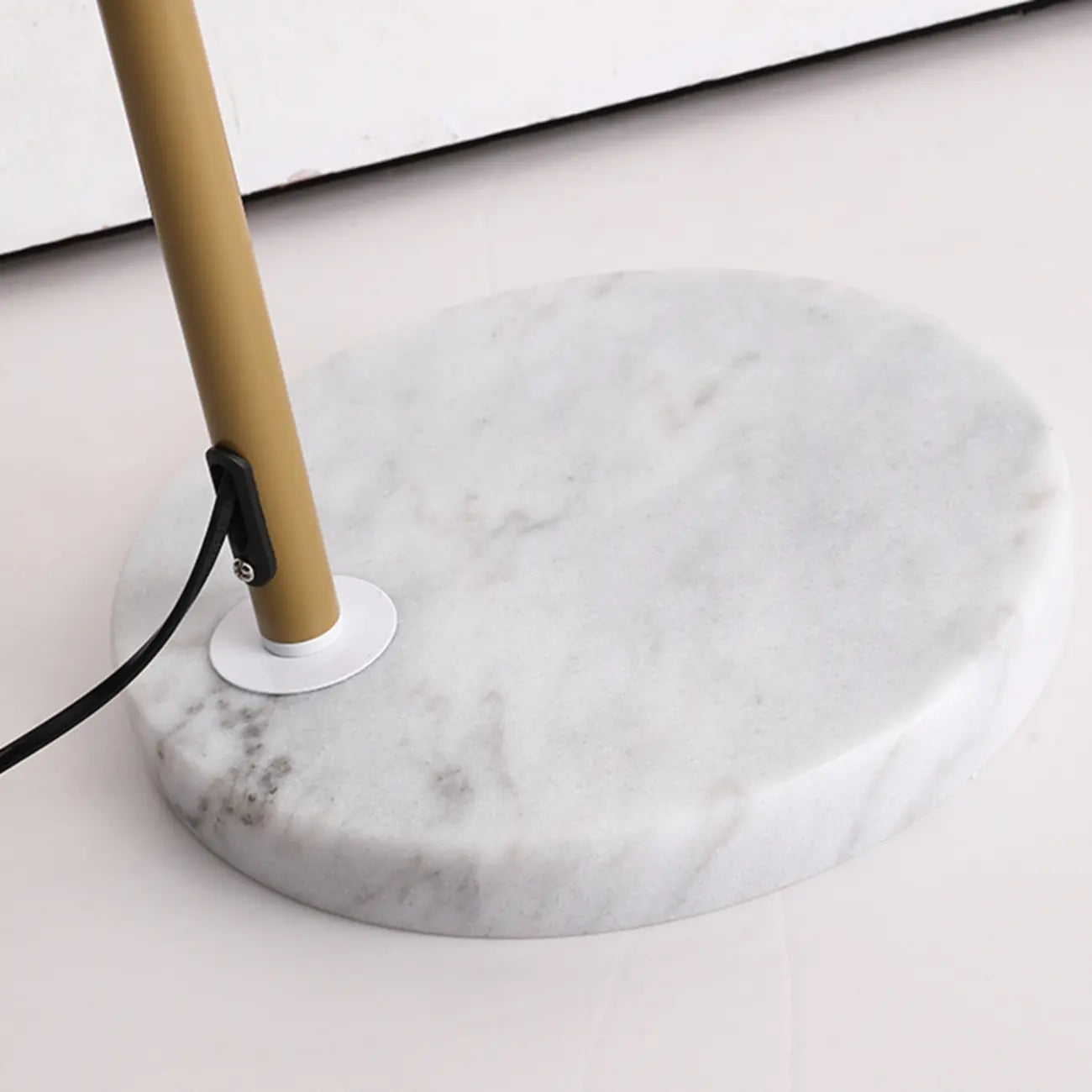 Modern Fabric Dome Metal Arc Floor Lamp Plug-In for Living Room