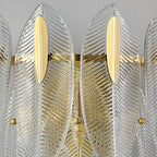 Modern 2-Light Tiered Wall Sconce with Glass Leaves & LED