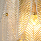 Modern 2-Light Tiered Wall Sconce with Glass Leaves & LED