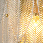 Modern 2-Light Tiered Wall Sconce with Glass Leaves & LED