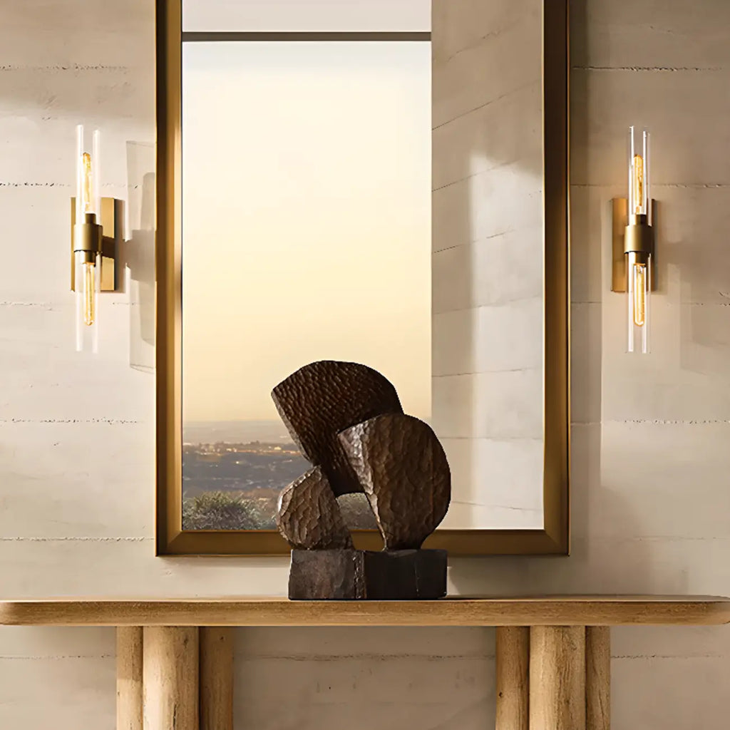 Modern Indoor Cylindrical 2-Light Wall Light with Acrylic Shade