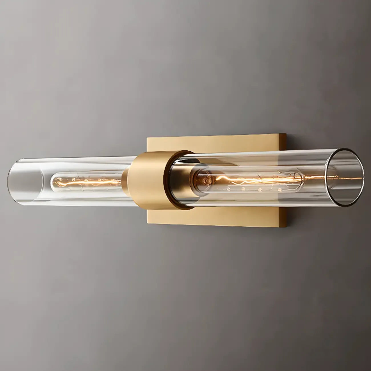 Modern Indoor Cylindrical 2-Light Wall Light with Acrylic Shade