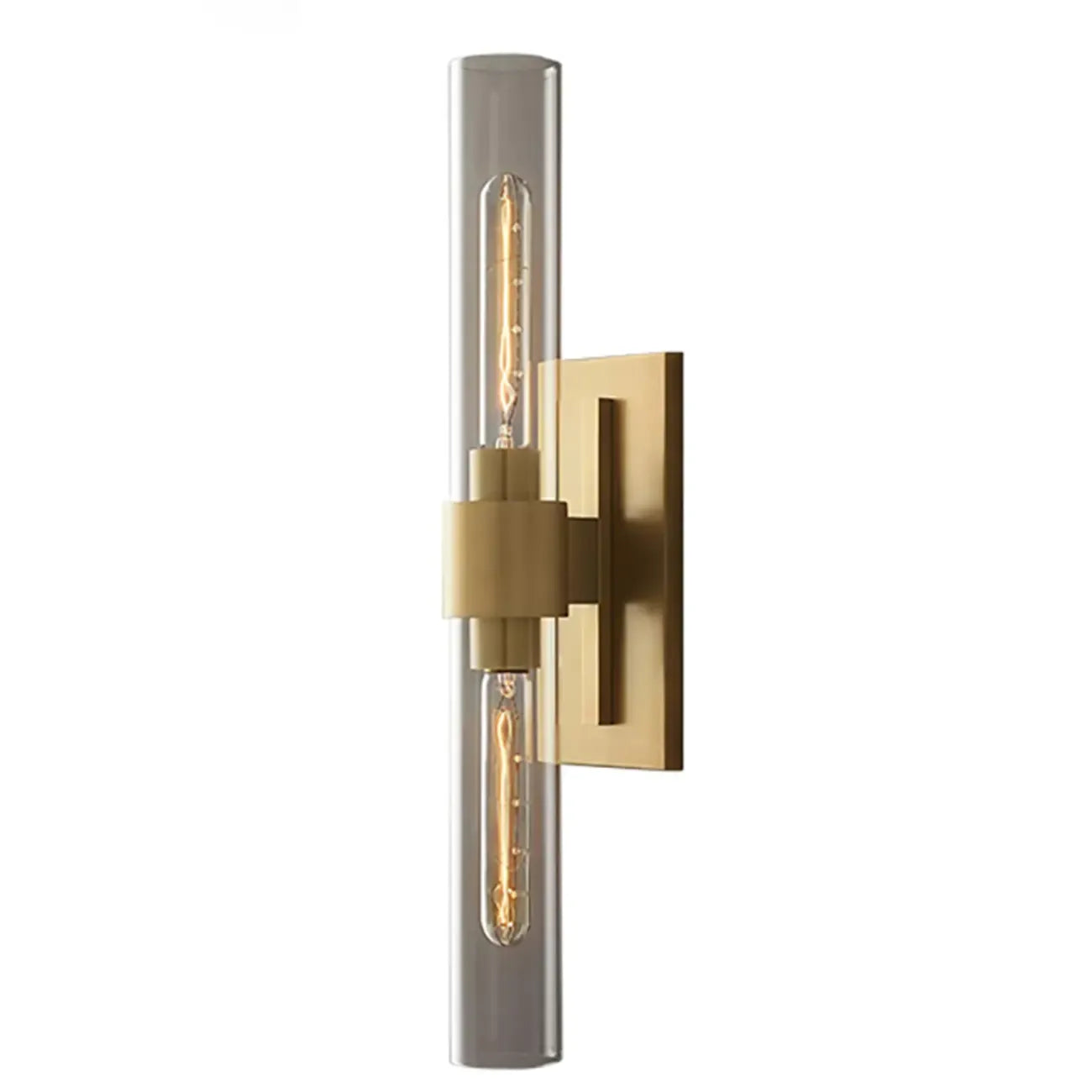 Modern Indoor Cylindrical 2-Light Wall Light with Acrylic Shade