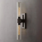 Modern Indoor Cylindrical 2-Light Wall Light with Acrylic Shade