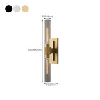 Modern Indoor Cylindrical 2-Light Wall Light with Acrylic Shade