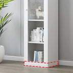 Modern Steel Glass Adjustable Shelves Display Storage Cabinet