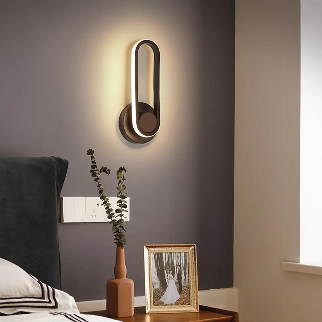 Minimalist LED Wall Sconce with Metal Finish for Bedroom