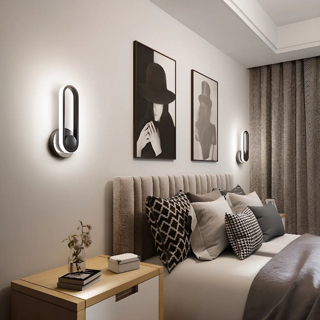 Minimalist LED Wall Sconce with Metal Finish for Bedroom