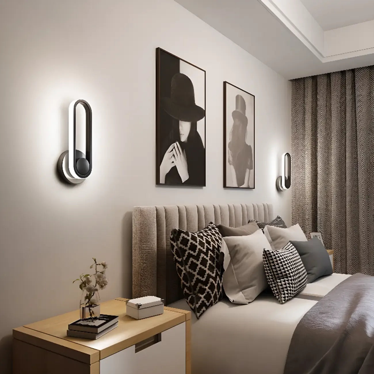 Minimalist LED Wall Sconce with Metal Finish for Bedroom
