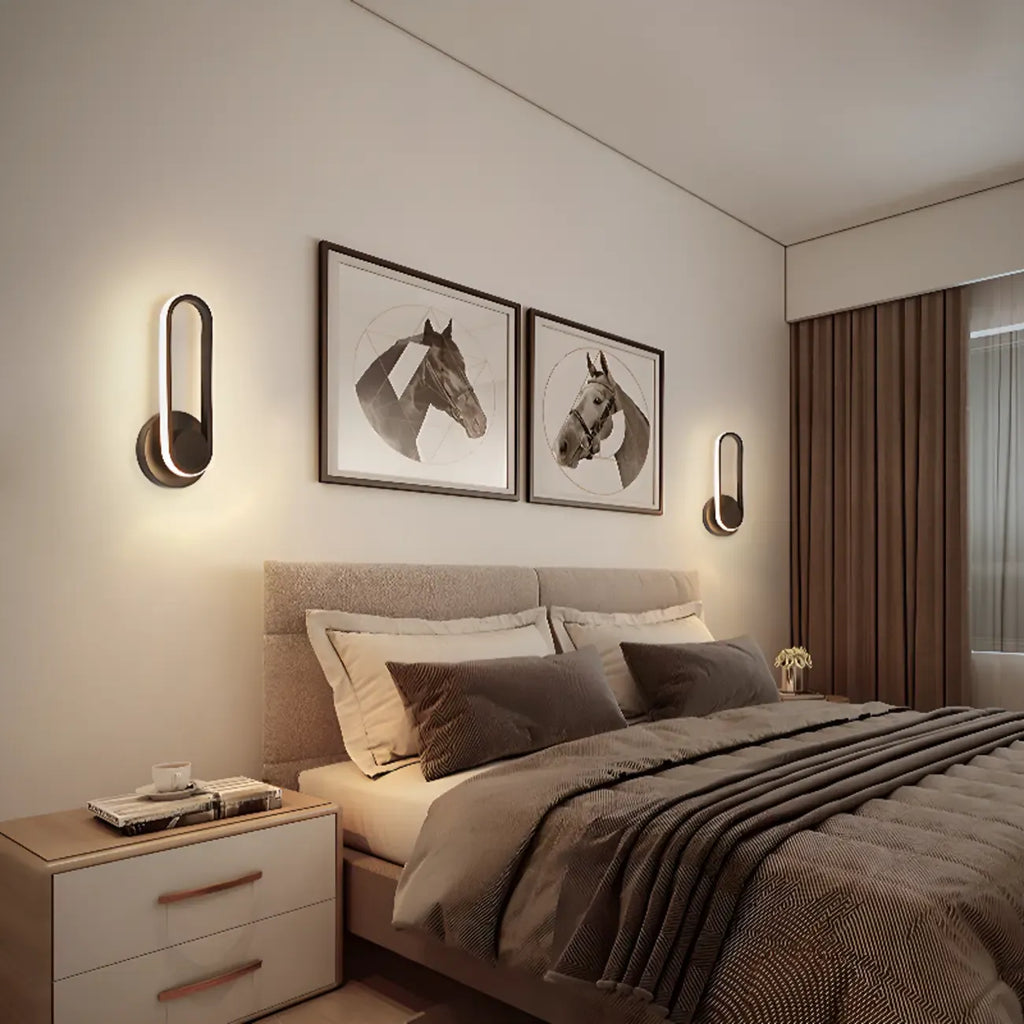Minimalist LED Wall Sconce with Metal Finish for Bedroom