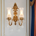 Luxury Crystal Glass Gold Wall Sconce