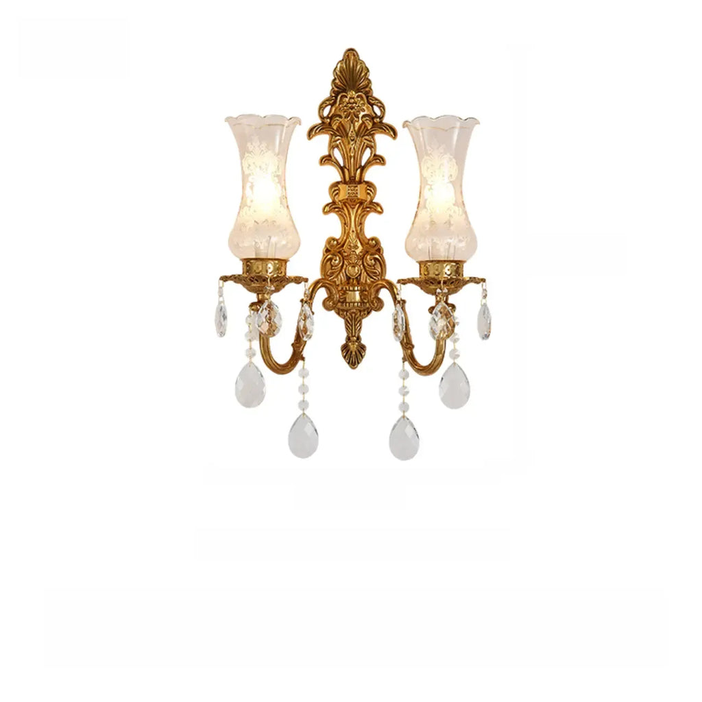 Luxury Crystal Glass Gold Wall Sconce