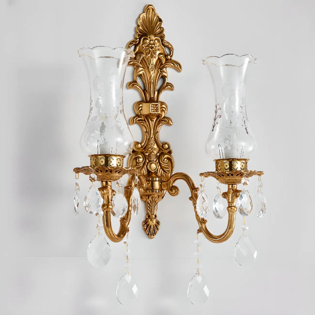 Luxury Crystal Glass Gold Wall Sconce