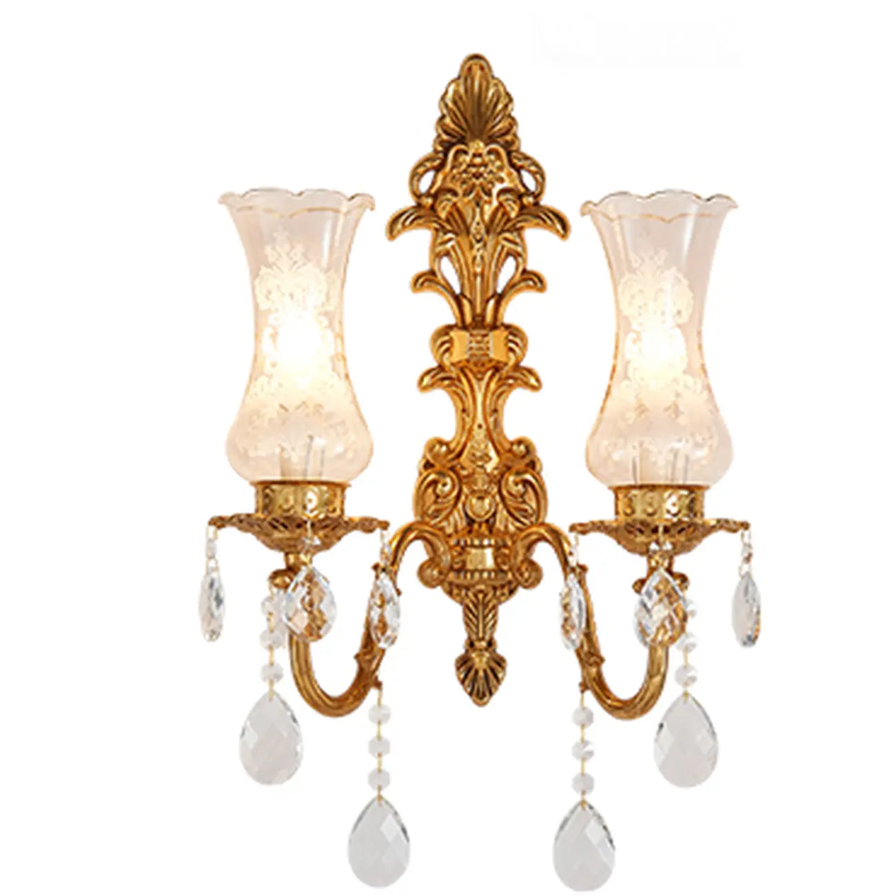 Luxury Crystal Glass Gold Wall Sconce