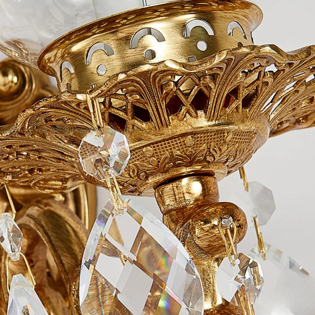 Luxury Crystal Glass Gold Wall Sconce