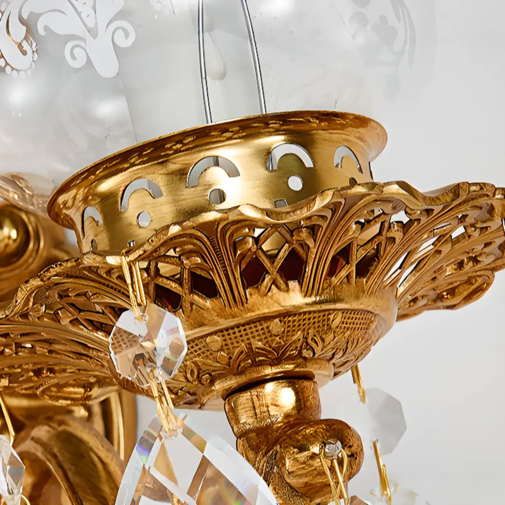 Luxury Crystal Glass Gold Wall Sconce