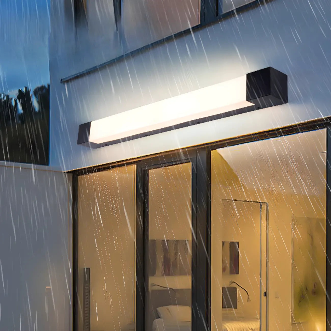 Modern Metal Rectangle Outdoor LED Wall Light