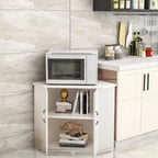 Modern White Manufactured Wood Storage Corner Cabinet