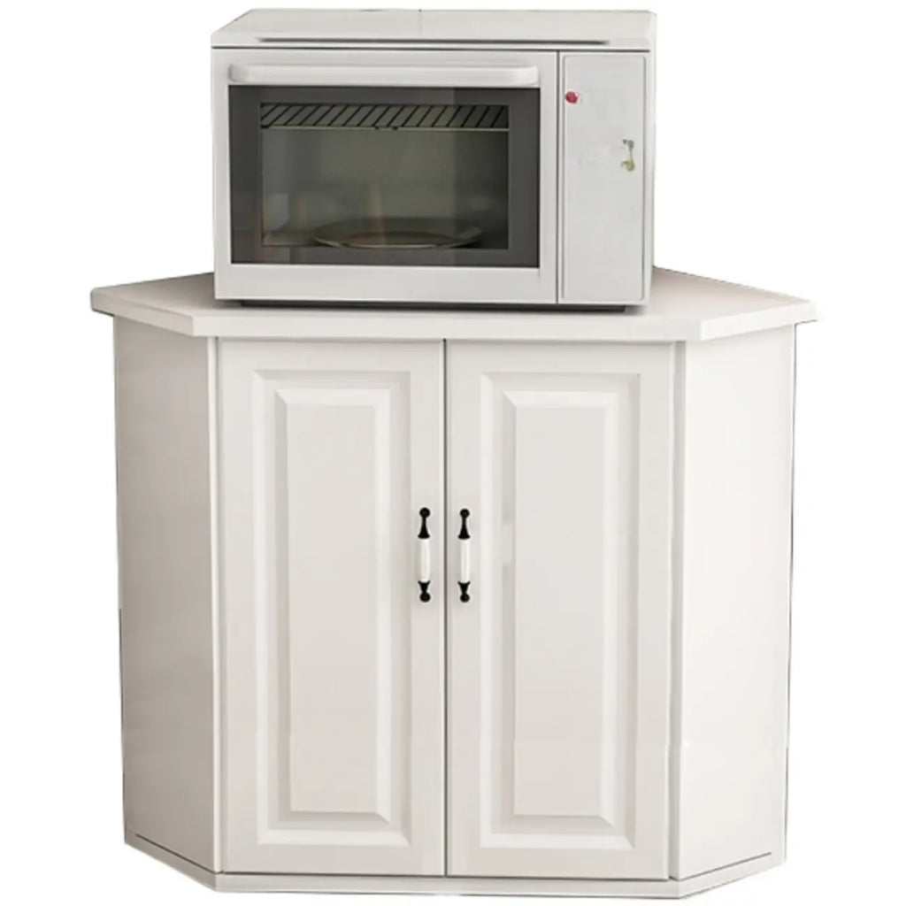 Modern White Manufactured Wood Storage Corner Cabinet