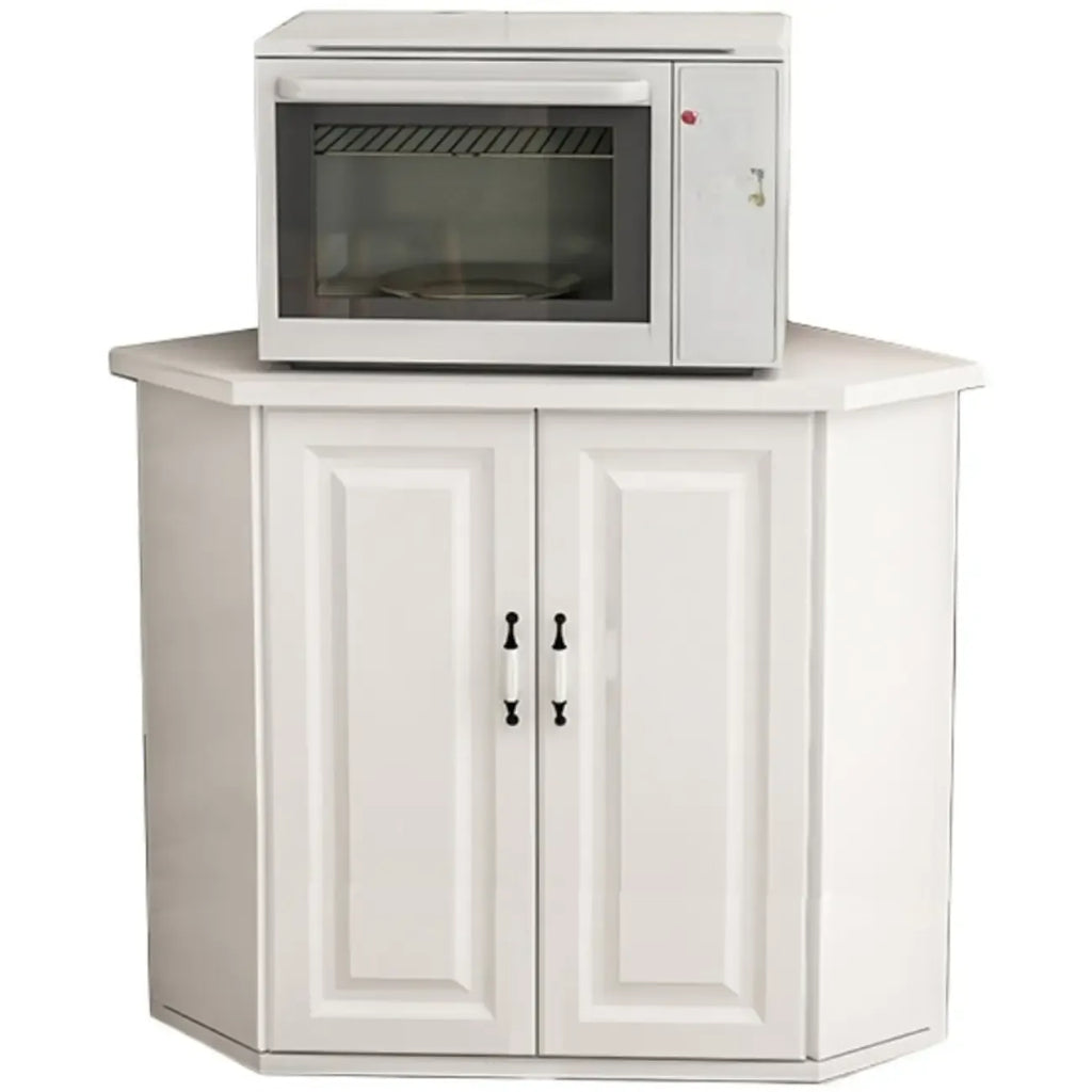 Modern White Manufactured Wood Storage Corner Cabinet