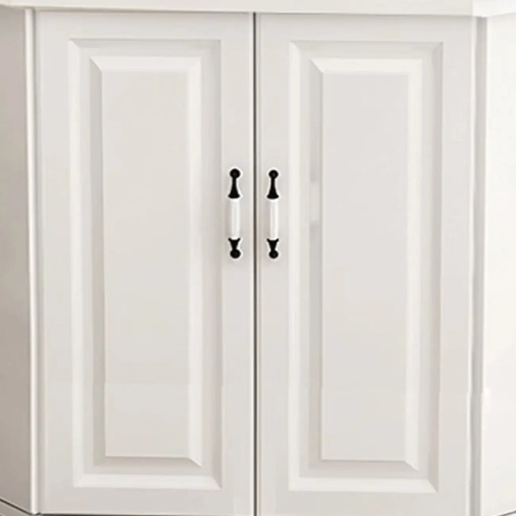 Modern White Manufactured Wood Storage Corner Cabinet