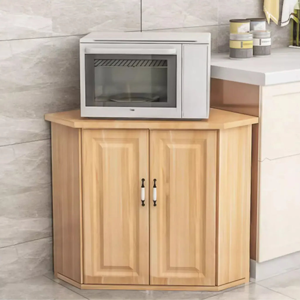 Modern White Manufactured Wood Storage Corner Cabinet