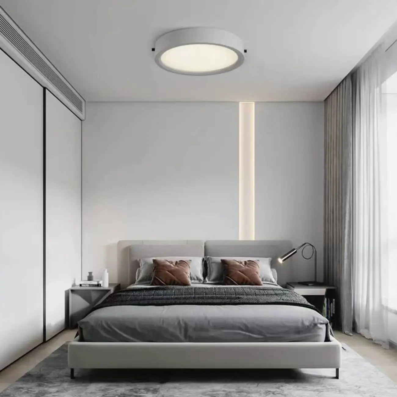 2.5 Circle Warm Flush Mount Ceiling Light for Living Room Decor