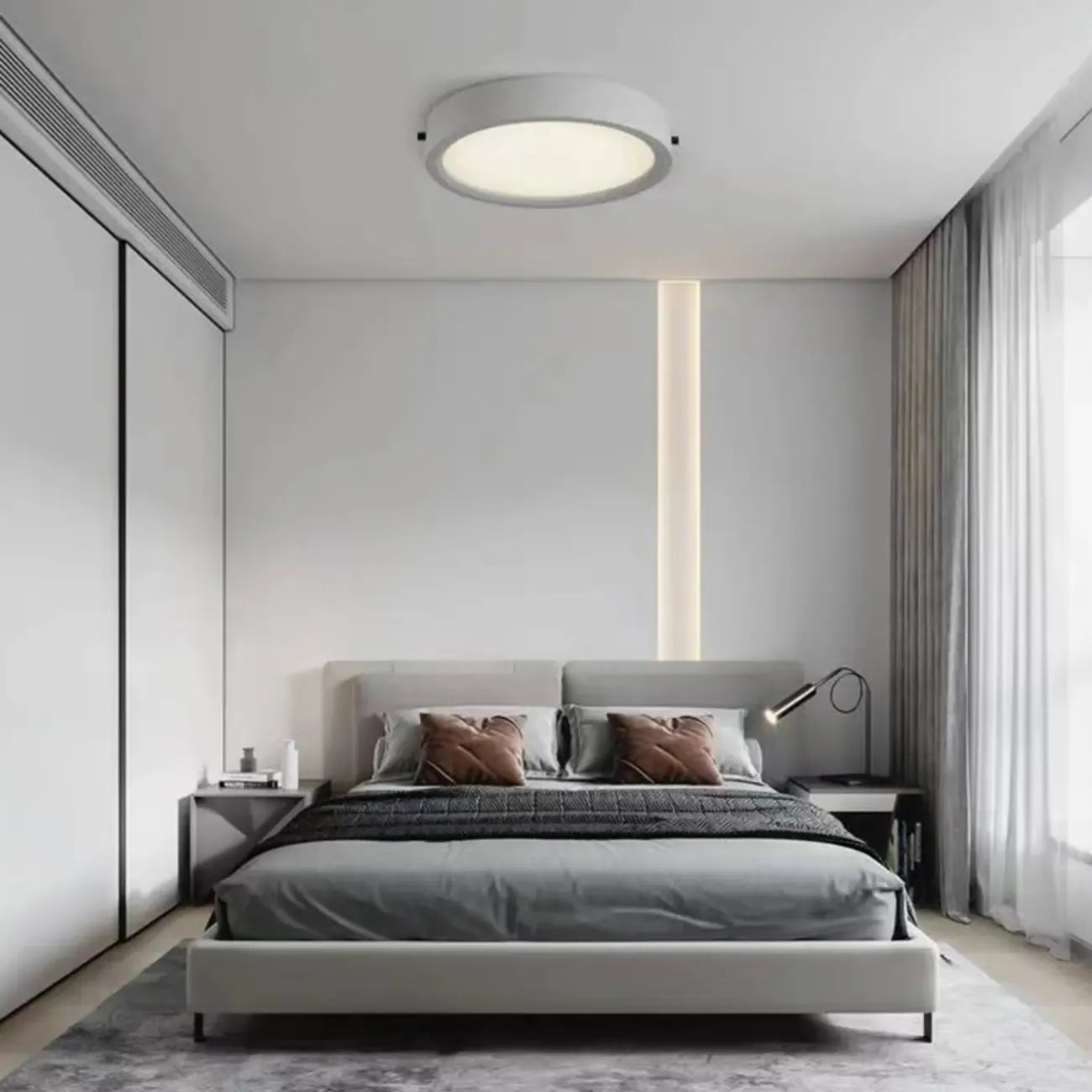 2.5 Circle Warm Flush Mount Ceiling Light for Living Room Decor