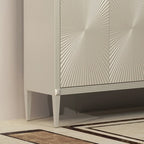 Glam Visual Effects High-Gloss Beige Wooden Decorative Cabinet