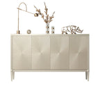 Glam Visual Effects High-Gloss Beige Wooden Decorative Cabinet