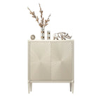 Glam Visual Effects High-Gloss Beige Wooden Decorative Cabinet