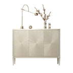 Glam Visual Effects High-Gloss Beige Wooden Decorative Cabinet