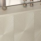 Glam Visual Effects High-Gloss Beige Wooden Decorative Cabinet