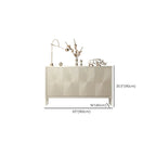 Glam Visual Effects High-Gloss Beige Wooden Decorative Cabinet