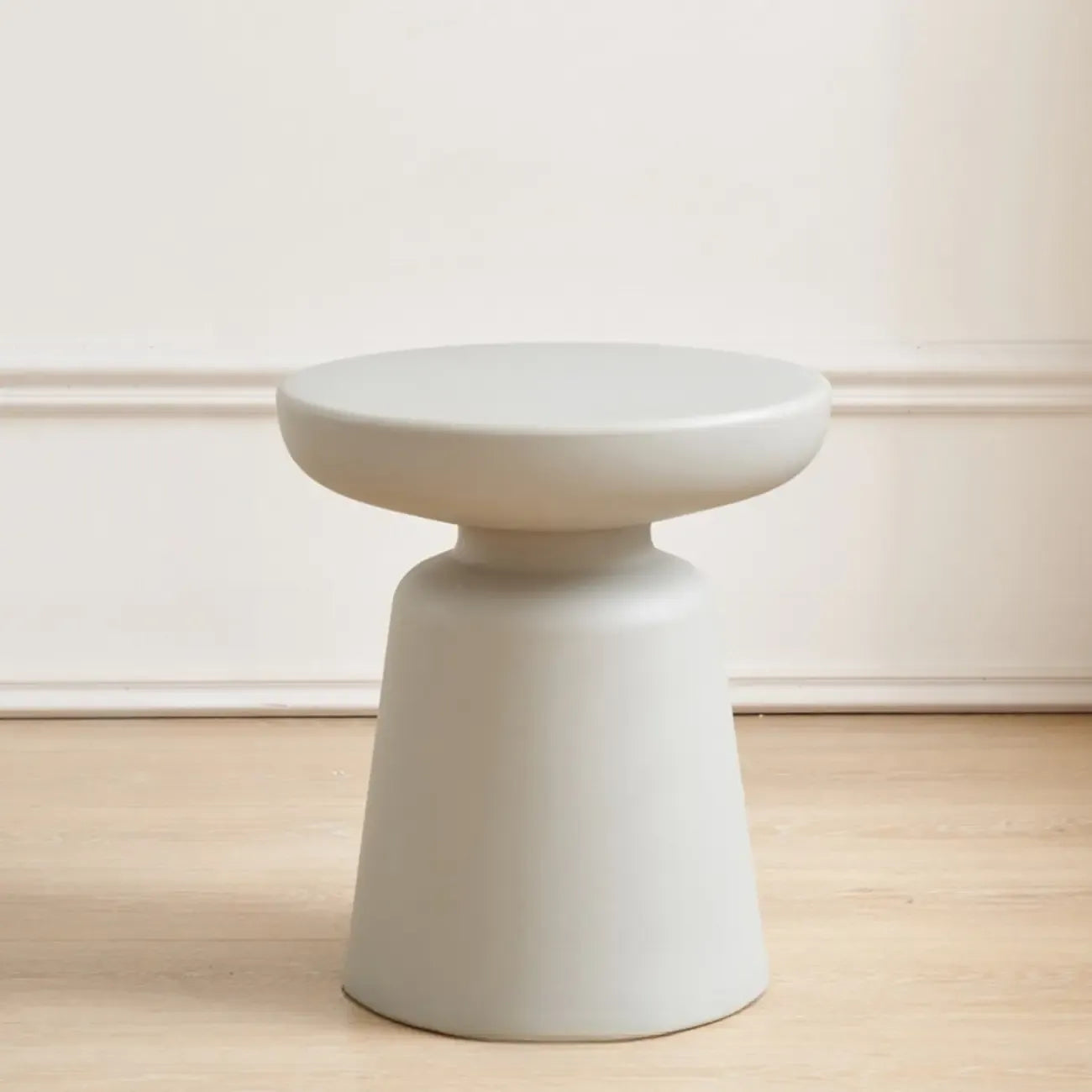 Modern Round Acrylic Side Table with Drum Base for Living Room