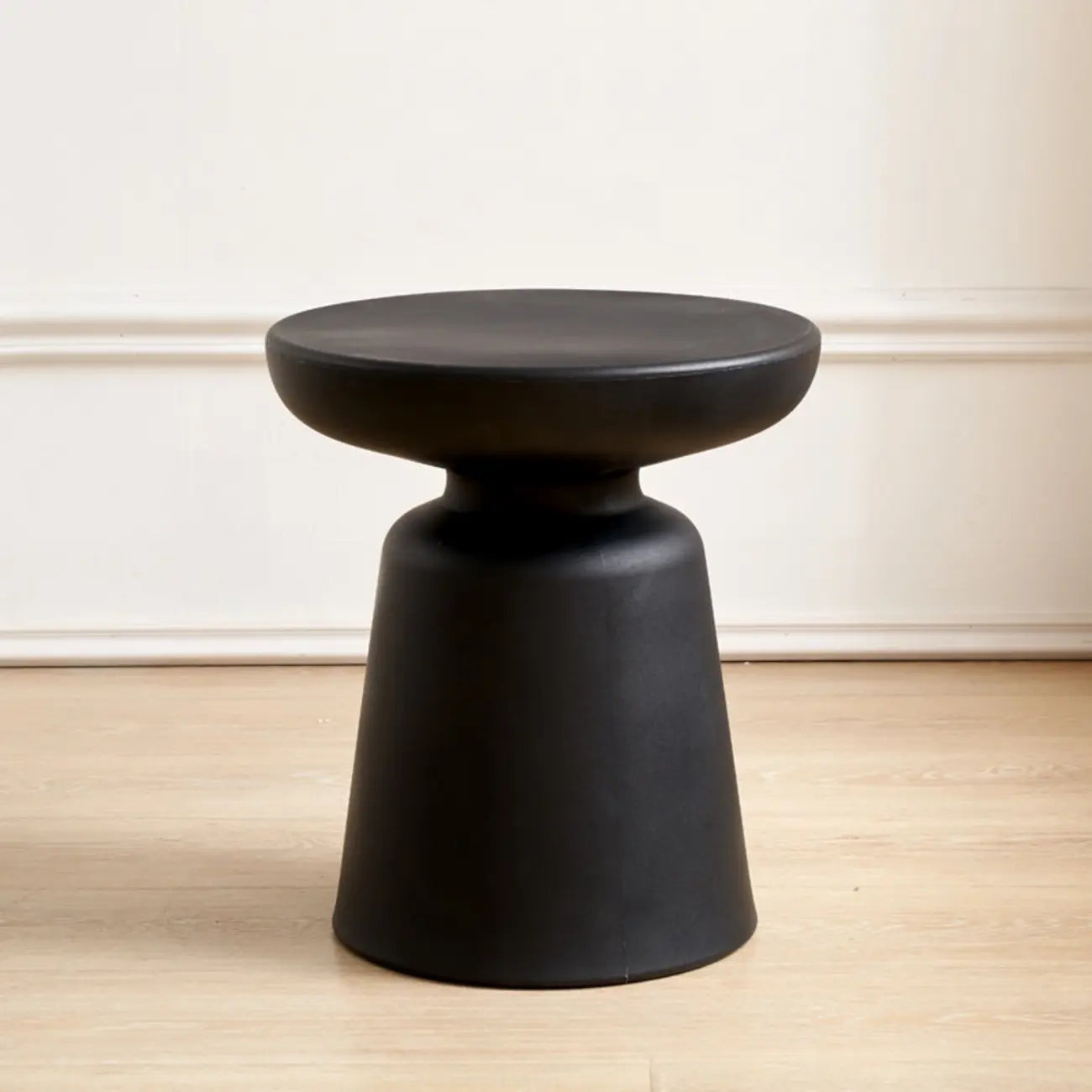Modern Round Acrylic Side Table with Drum Base for Living Room