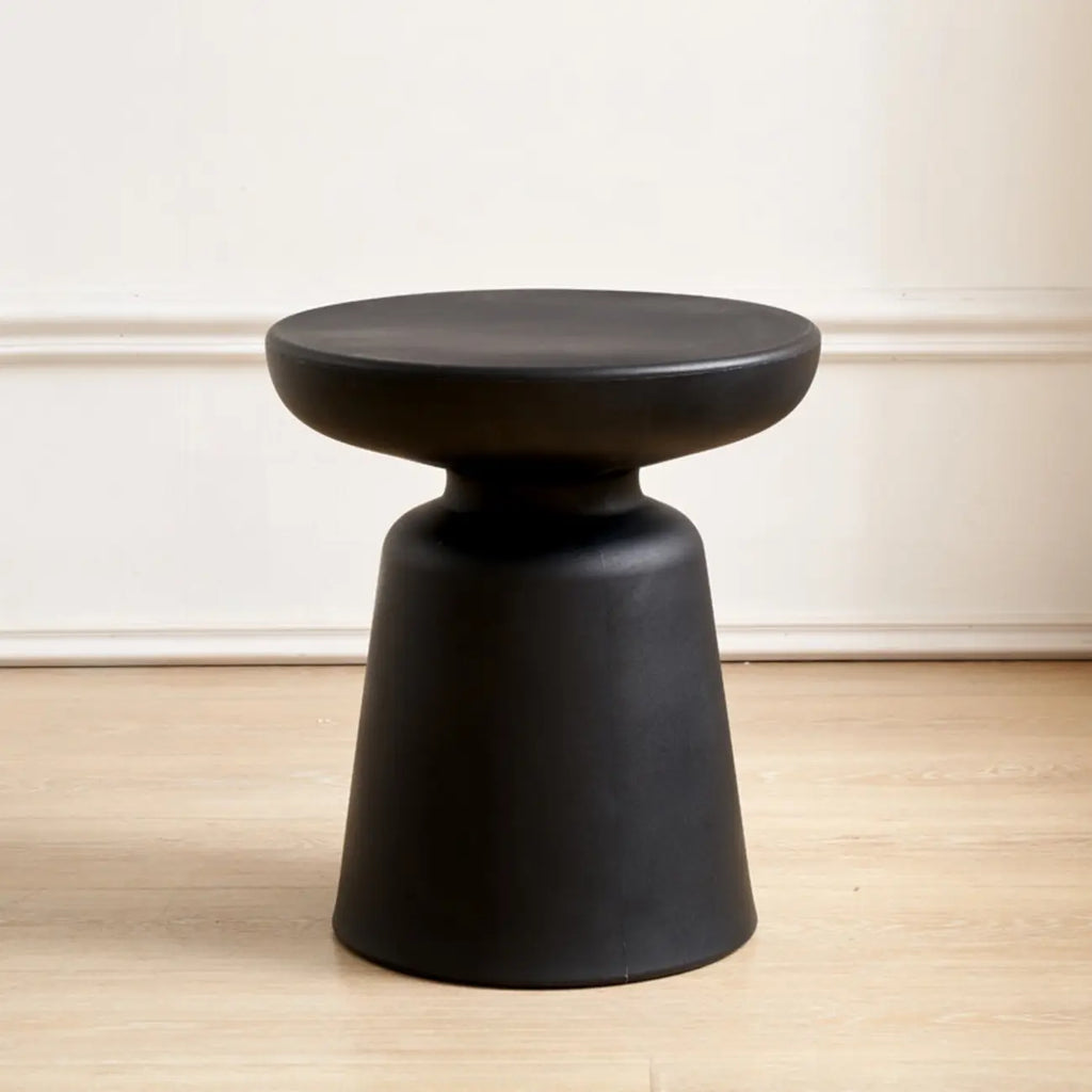 Modern Round Acrylic Side Table with Drum Base for Living Room