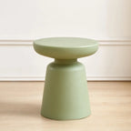 Modern Round Acrylic Side Table with Drum Base for Living Room