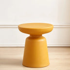 Modern Round Acrylic Side Table with Drum Base for Living Room