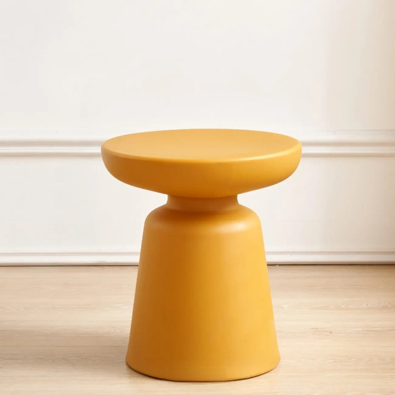 Modern Round Acrylic Side Table with Drum Base for Living Room